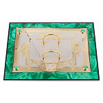 Настольный письменный набор из малахита и долерита с декором в виде герба России Leader Organizer варинант исполнения - 4 | Loft Concept в Брянске