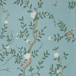Обои ручная роспись Gustavian Garden Special Colourway on Duck Egg dyed silk варинант исполнения - 2 | Loft Concept в Брянске