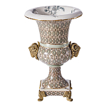 Ваза с овнами из фарфора с бронзовыми элементами Bronze Aries варинант исполнения - 1 | Loft Concept в Брянске