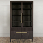 Витрина Primo со стеклянными фасадами и буфетом шпон Темный орех варинант исполнения - 2 | Loft Concept в Брянске