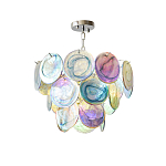 Люстра с каскадом из круглых разноцветных стеклянных дисков Mother of Pearl Iridescence варинант исполнения - 3 | Loft Concept в Брянске