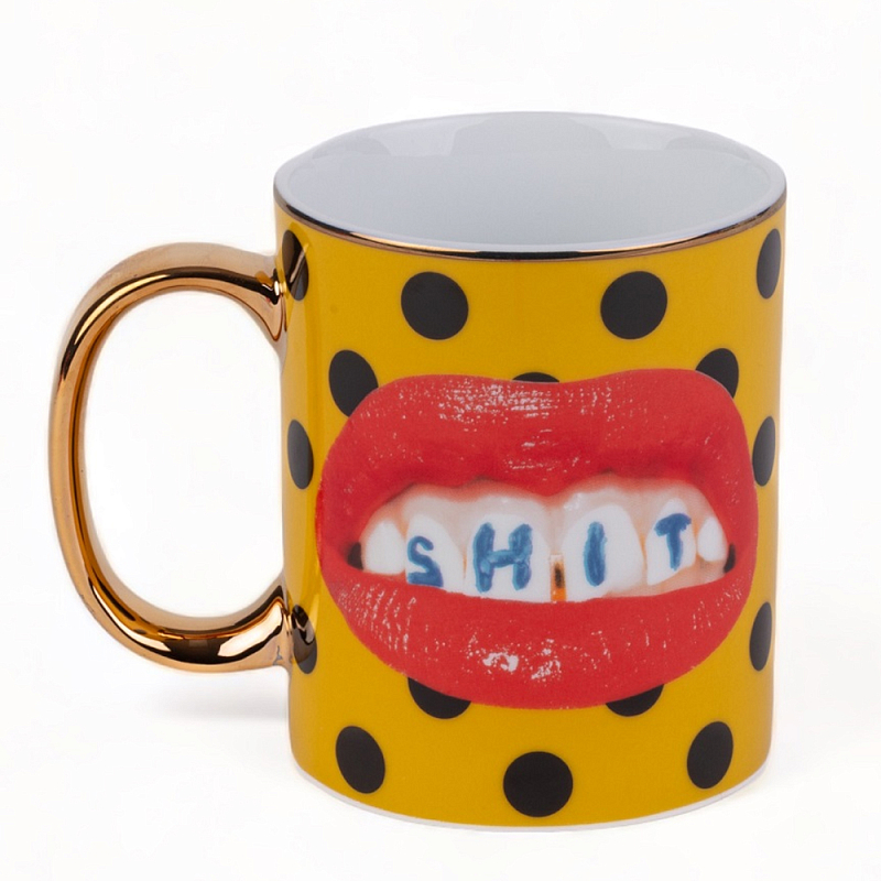 Кружка Seletti Shit Красный Золотой Черный Желтый Кружка Seletti Shit Красный Золотой Черный Желтый в Брянске | Loft Concept