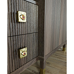 Большой шкаф с витриной Elsa Dreams Walnut варинант исполнения - 4 | Loft Concept в Брянске