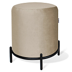 Банкетка круглая бежевый велюр на 4-х металлических ножках черного цвета SANJAY варинант исполнения - 1 | Loft Concept в Брянске