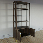 Стеллаж со стеклянными полками Elsa Dreams Walnut варинант исполнения - 3 | Loft Concept в Брянске