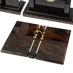 Настольный письменный набор с часами из природного камня обсидиана  Gift for Manager варинант исполнения - 3 | Loft Concept в Брянске