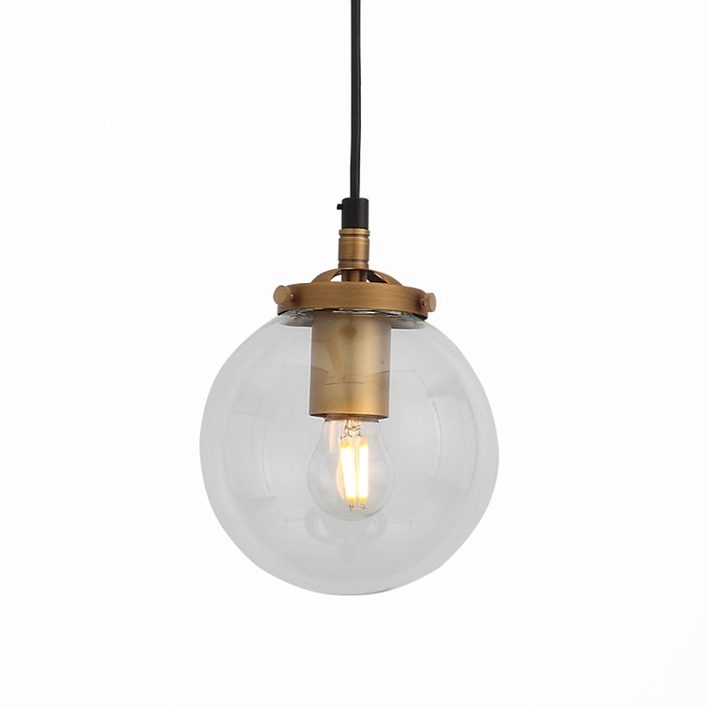 Подвесной светильник Bistro Globe Clear Glass Pendant Золотой Подвесной светильник Bistro Globe Clear Glass Pendant Золотой в Брянске | Loft Concept