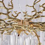 Люстра золотого цвета с декоративными ветками и длинными прозрачными стеклянными подвесами в форме сосулек Droplet Chandelier варинант исполнения - 8 | Loft Concept в Брянске