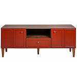 ТВ-тумба красная из массива бука с 2-мя дверками и ящиком Wenge Light варинант исполнения - 2 | Loft Concept в Брянске