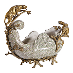 Чаша для фруктов из фарфора бронзовыми фигурками леопардов Eden Garden варинант исполнения - 2 | Loft Concept в Брянске