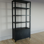 Стеллаж со стеклянными полками Elsa Dreams Black варинант исполнения - 6 | Loft Concept в Брянске