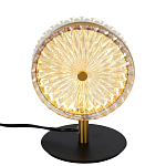 Настольная лампа с плафоном из рельефного стекла Peony Glass Bronze  варинант исполнения - 1 | Loft Concept в Брянске