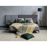 Кровать с большим мягким изголовьем Unity Grey Bed варинант исполнения - 6 | Loft Concept в Брянске