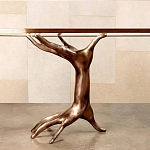 Обеденный стол с фигурным декором бронзового цвета Dichotomy racetrack варинант исполнения - 2 | Loft Concept в Брянске