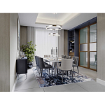 Люстра с двумя кольцами цвета хром и прозрачными хрустальными шарами по периметру Sacramento Transparent Balls Chandelier варинант исполнения - 11 | Loft Concept в Брянске