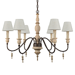 Люстра на металлическом основании с 6-ю белыми тканевыми абажурами Terrain варинант исполнения - 5 | Loft Concept в Брянске