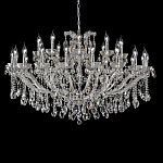 Люстра подвесная двухъярусная с 30-ю лампочками и прозрачными хрустальными подвесками на хромированном основании Crystal lamps варинант исполнения - 1 | Loft Concept в Брянске