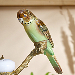 Подсвечник с двумя попугаями из фарфора на бронзовой ветке Eden Garden варинант исполнения - 3 | Loft Concept в Брянске