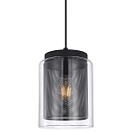 Подвесной светильник с сетчатым металлическим плафоном цилиндрической формы черный Metal Mesh варинант исполнения - 1 | Loft Concept в Брянске