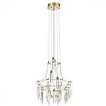 Люстра подвесная из металла с хрустальными подвесками прозрачного цвета Quasar 41 варинант исполнения - 5 | Loft Concept в Брянске