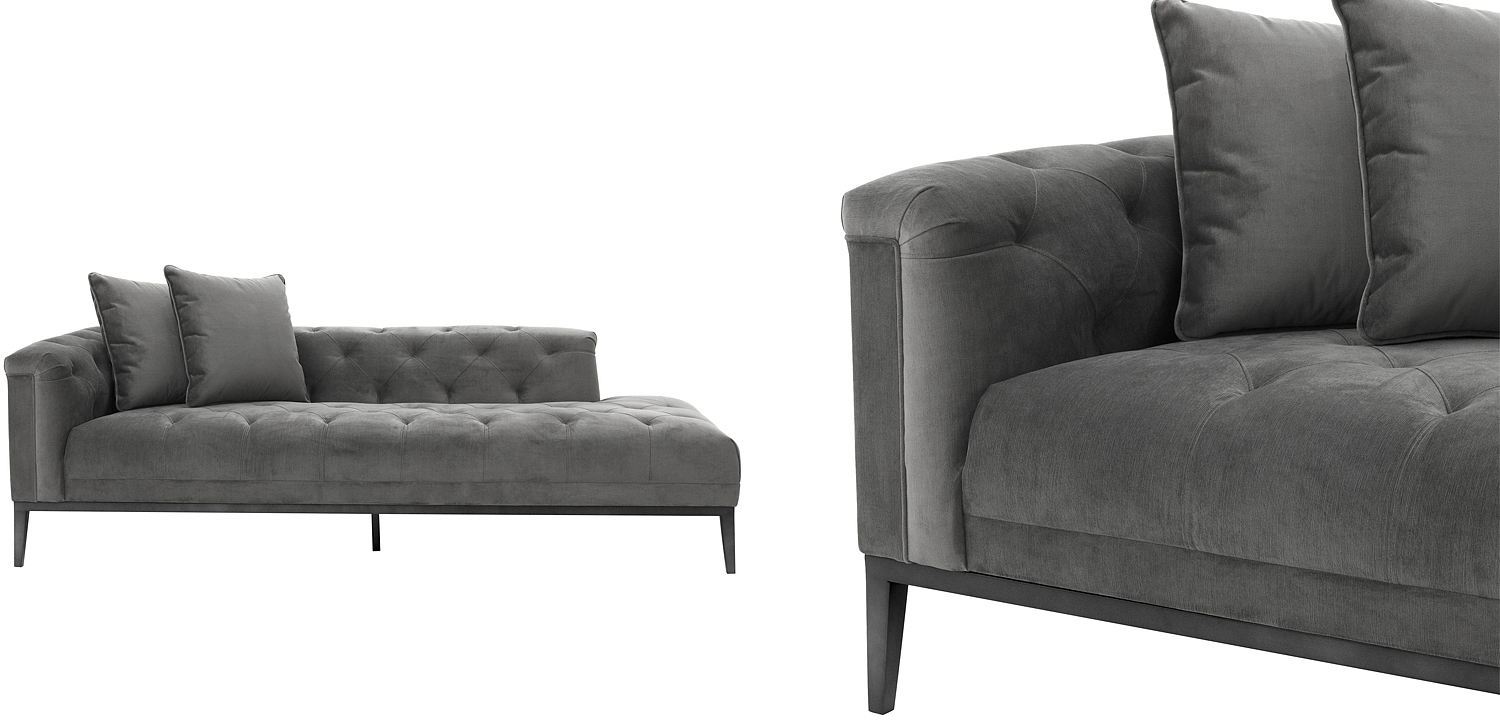 Кушетка Eichholtz Lounge Sofa Cesare Left grey Кушетка Eichholtz Lounge Sofa Cesare Left grey - Loft-Concept в Брянске