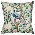 Подушка декоративная с изображением птицы в саду Beige Chinoiserie Blue Bird in the Garden Cushion варинант исполнения - 1 | Loft Concept в Брянске