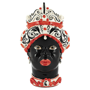 Ваза VASE MORO LADY MEDIUM black and red