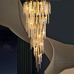 Люстра многоярусная с каркасом из металла и прозрачными подвесками FAIRYTREE Light варинант исполнения - 2 | Loft Concept в Брянске