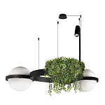 Подвесной светильник с 2-мя шарообразными плафонами и цилиндрическим спотом Light of Еyes варинант исполнения - 4 | Loft Concept в Брянске