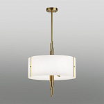 Люстра на штанге с белым круглым плафоном на бронзовом основании с вертикальным декором из металлических трубок Sohne варинант исполнения - 2 | Loft Concept в Брянске