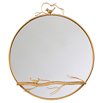 Зеркало настенное в раме золотого цвета с декором птица на ветке Mirror Portal варинант исполнения - 1 | Loft Concept в Брянске