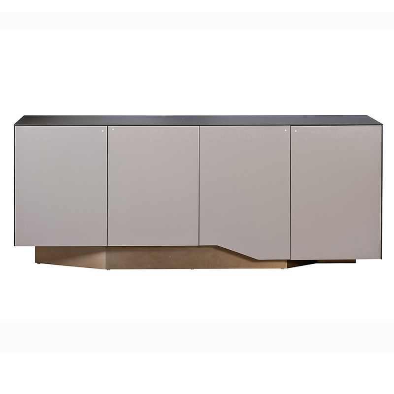 Комод со стеклянной столешницей и с выдвижными ящиками Minimalist Accent Серый Бронза в Брянске | Loft Concept 