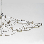 Люстра подвесная с тонкой металлической конструкцией цвета хром Quasar варинант исполнения - 3 | Loft Concept в Брянске