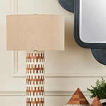 Настольная лампа с узором вдоль колоннообразного основания Brick Surface варинант исполнения - 4 | Loft Concept в Брянске