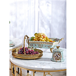 Блюдо прямоугольное из голубого фарфора с ручками и рисунком птиц и цветов Blue Garden варинант исполнения - 5 | Loft Concept в Брянске