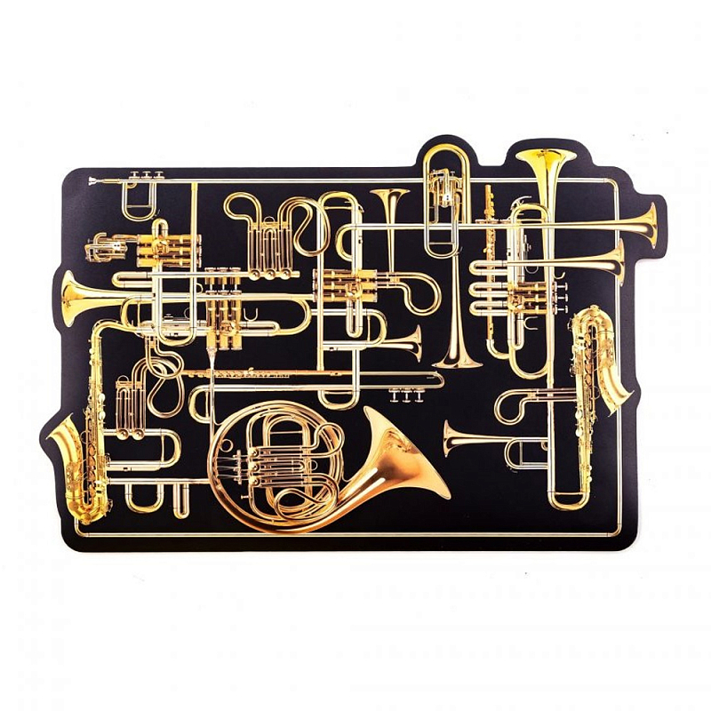 Салфетка под приборы Seletti Trumpets Черный Золотой Салфетка под приборы Seletti Trumpets Черный Золотой в Брянске | Loft Concept