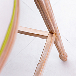 Барный стул золотистый из натурального бука с изображением птиц и цветов Blooming Birds варинант исполнения - 3 | Loft Concept в Брянске