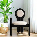 Стул черный из дерева с круглой спинкой Chair in Neoclassical Style варинант исполнения - 2 | Loft Concept в Брянске