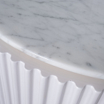 Тумба под телевизор белая овальная с мраморной столешницей Thoroughbass варинант исполнения - 3 | Loft Concept в Брянске