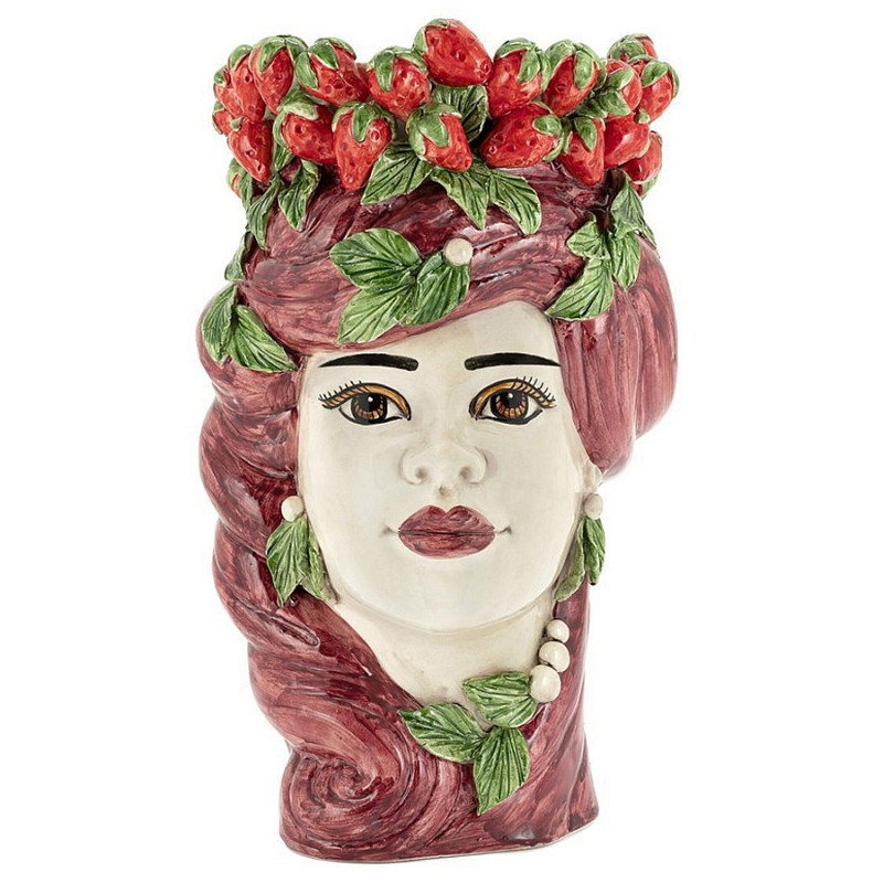 Ваза Vase Strawberries Head Lady Bordeaux Белый Красный Зеленый Бургундский красный Ваза Vase Strawberries Head Lady Bordeaux Белый Красный Зеленый Бургундский красный в Брянске | Loft Concept