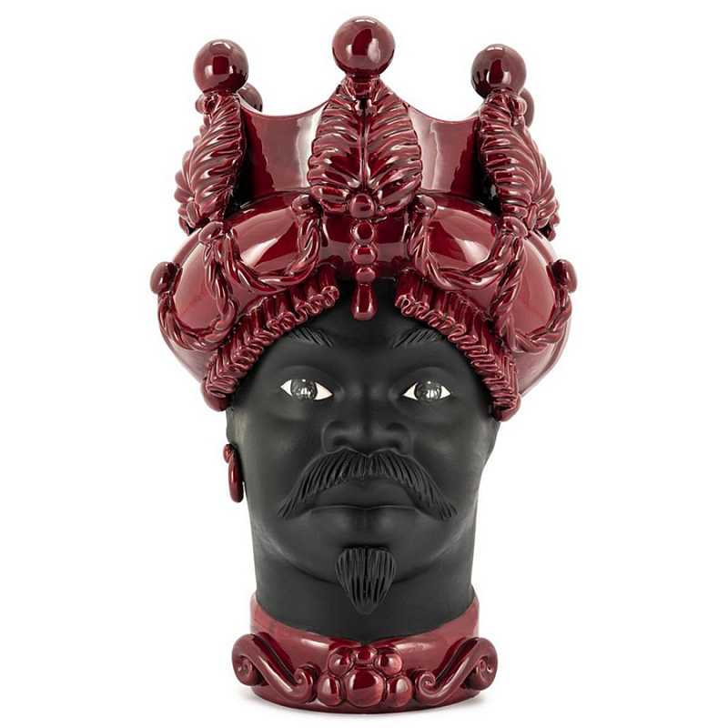 Ваза Vase Moro Man Baroque Burgundy Черный Бургундский красный Ваза Vase Moro Man Baroque Burgundy Черный Бургундский красный в Брянске | Loft Concept
