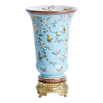 Ваза из голубого фарфора с бронзовыми элементами Blue Garden варинант исполнения - 2 | Loft Concept в Брянске