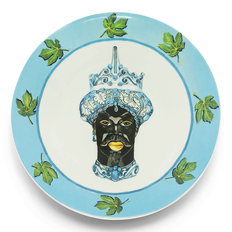Тарелка Abhika PLATE MORO HEAD D 28,5 Голубой Зеленый Тарелка Abhika PLATE MORO HEAD D 28,5 Голубой Зеленый в Брянске | Loft Concept