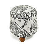 Пуф Wakonda с Круглыми ножками Черно-Белый орнамент варинант исполнения - 2 | Loft Concept в Брянске