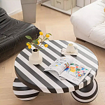 Дизайнерский журнальный стол круглый в чёрно-белую полоску Mypel варинант исполнения - 1 | Loft Concept в Брянске