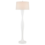 Торшер белый с тканевым абажуром на деревянном основании Graceful Silhouette варинант исполнения - 3 | Loft Concept в Брянске