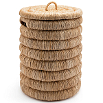 Плетеная корзина с крышкой из плетеного бананового дерева Zuwena Wicker Basket варинант исполнения - 1 | Loft Concept в Брянске