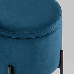 Синий пуф на черных ножках SANJAY варинант исполнения - 4 | Loft Concept в Брянске