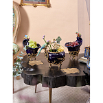 Чаша темно-синего цвета из фарфора с разноцветной птичкой Eden Garden porcelain and bronze варинант исполнения - 7 | Loft Concept в Брянске