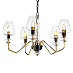  Люстра с 5-ю стеклянными плафонами в форме бокалов и угловыми кронштейнами Elstead Lighting варинант исполнения - 1 | Loft Concept в Брянске